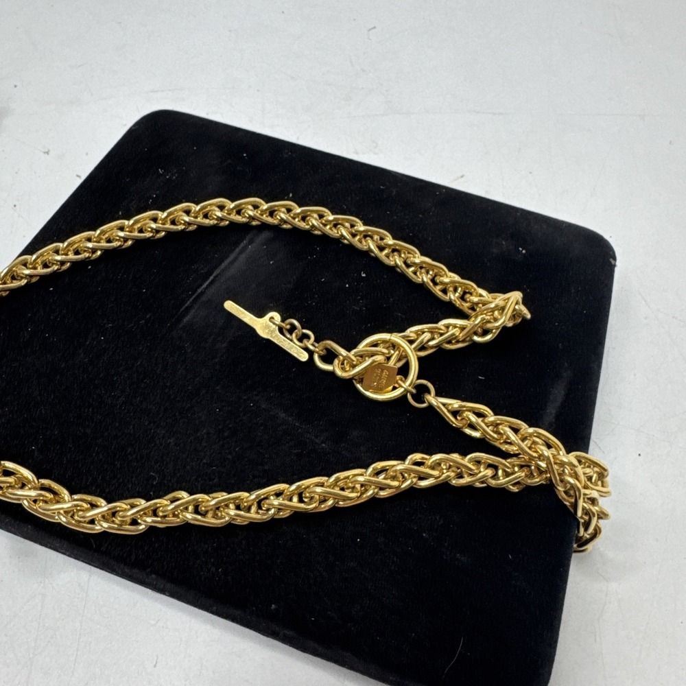 Vintage Anne Klein Necklace Gold Tone Large Chain 24 " Signed